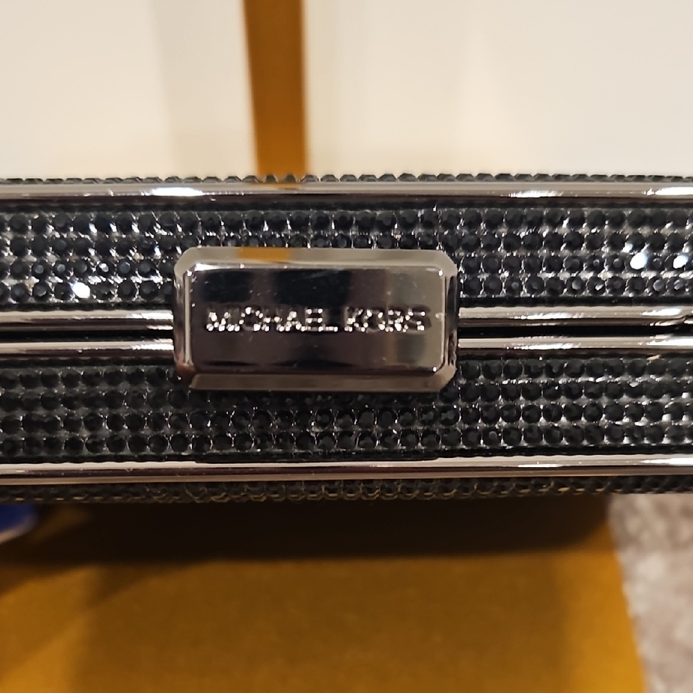 Michael Kors Black Beaded Evening Bag Clutch - Picture 2 of 5